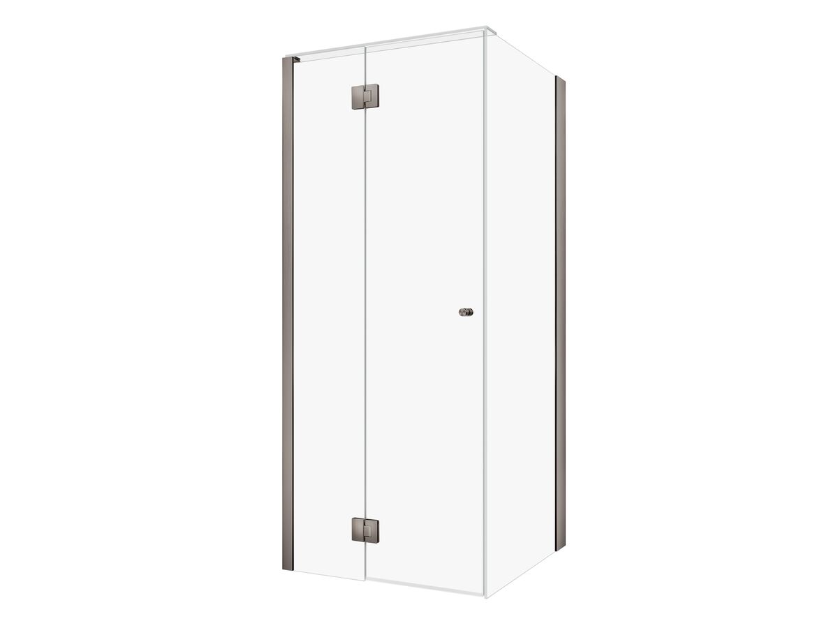 reece Kado Lux Frameless Enclosure with Wall Channel 900 x 900mm Brushed Gunmetal