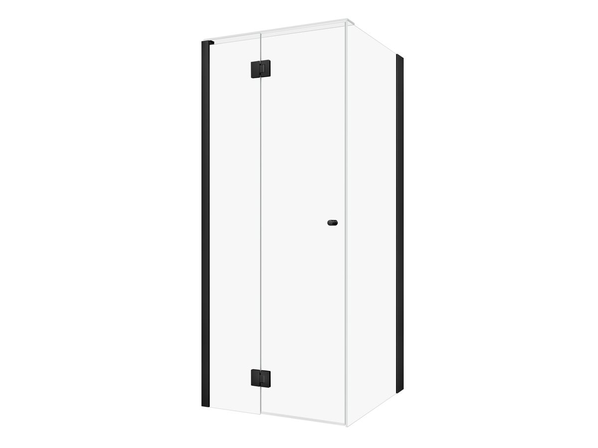 reece Kado Lux Frameless Enclosure with Wall Channel 900 x 900mm Matte Black