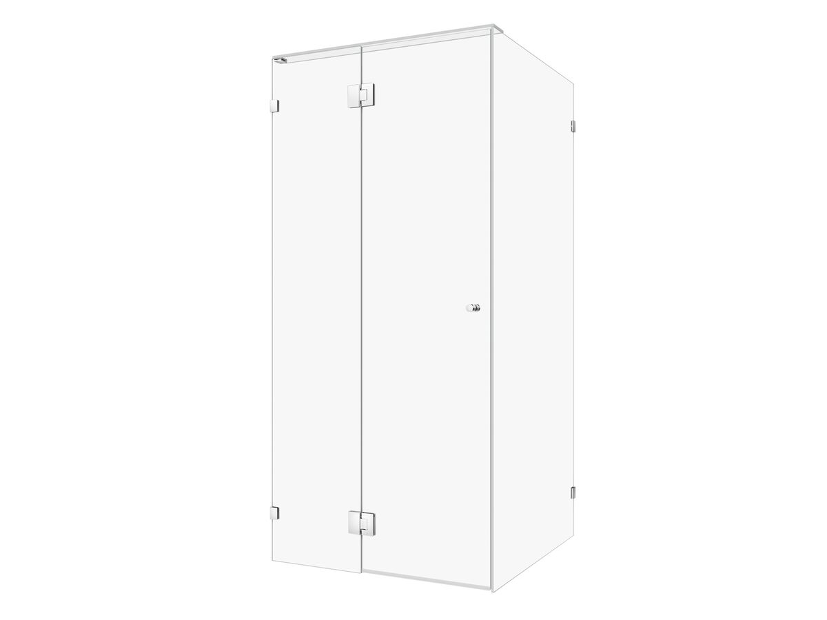 reece Kado Lux Frameless Enclosure with Wall Clips 1000 x 1000mm Chrome