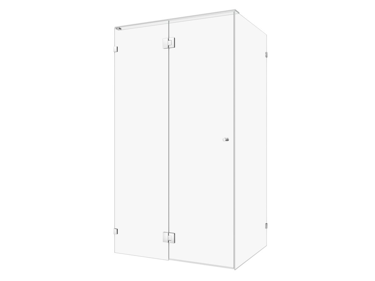reece Kado Lux Frameless Enclosure with Wall Clips 1200 x 900mm Chrome