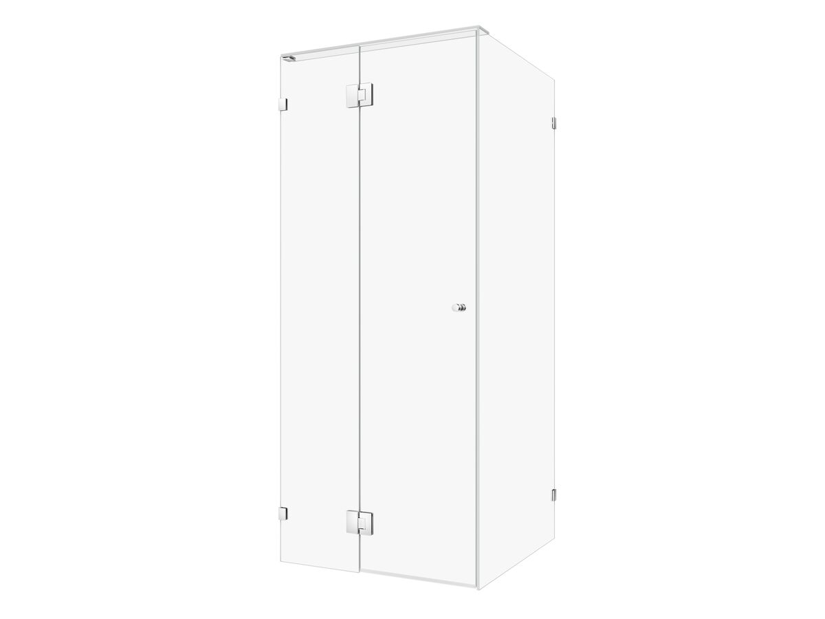 reece Kado Lux Frameless Enclosure with Wall Clips 900 x 900mm Chrome