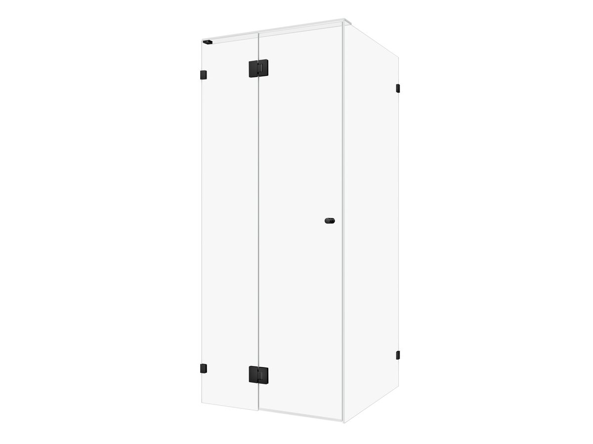 reece Kado Lux Frameless Enclosure with Wall Clips 900 x 900mm Matte Black