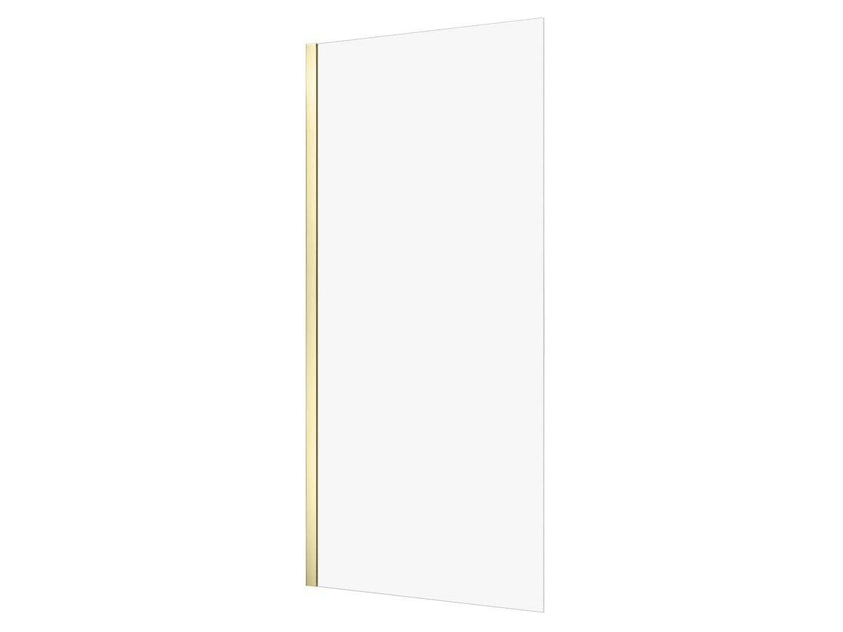 reece Kado Lux Frameless Rectangular Panel with Wall Channel Clear Glass 1000mm Brushed Brass