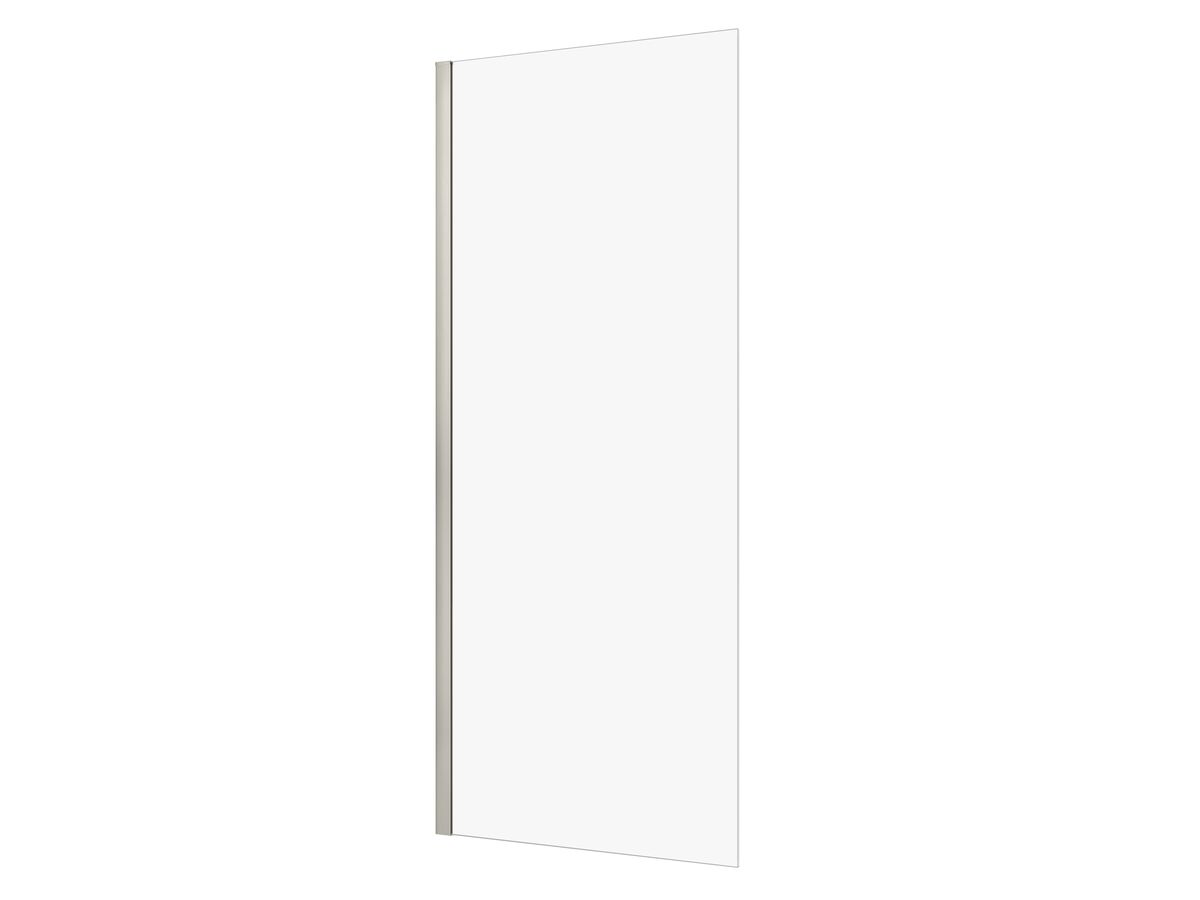 reece Kado Lux Frameless Rectangular Panel with Wall Channel Clear Glass 900mm Brushed Nickel