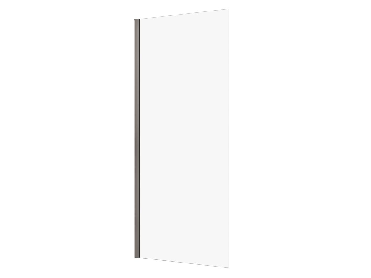 reece Kado Lux Frameless Rectangular Panel with Wall Channel Clear Glass 900mm Brushed Gunmetal