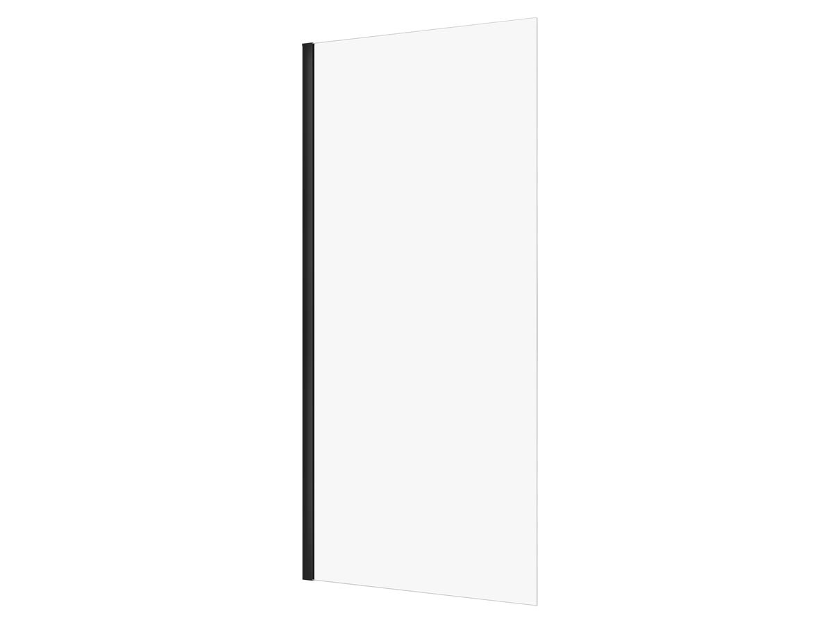 reece Kado Lux Frameless Rectangular Panel with Wall Channel Clear Glass 1000mm Matte Black