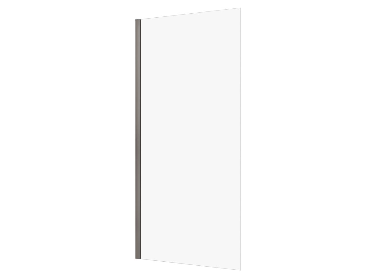 reece Kado Lux Frameless Rectangular Panel with Wall Channel Clear Glass 1000mm Brushed Gunmetal