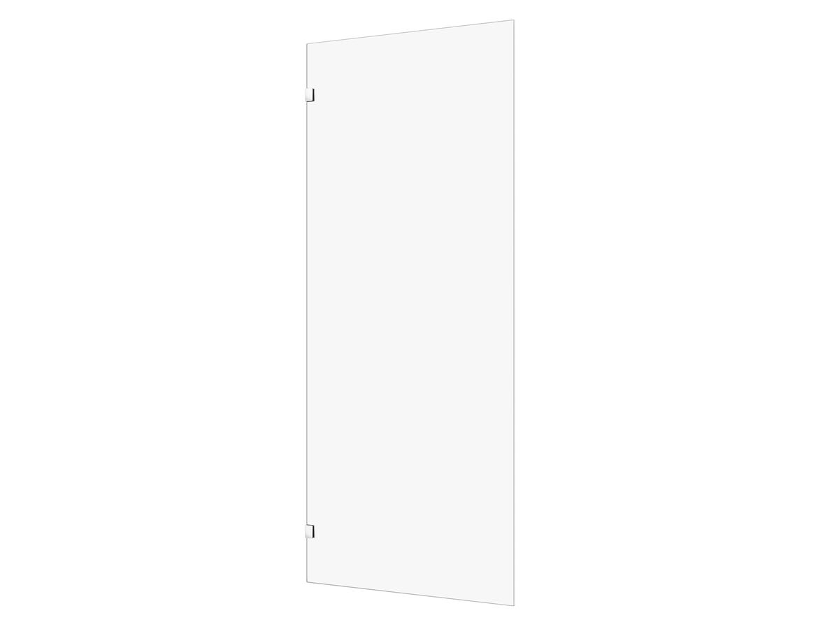reece Kado Lux Frameless Rectangular Panel with Wall Clips Clear Glass 900mm Chrome