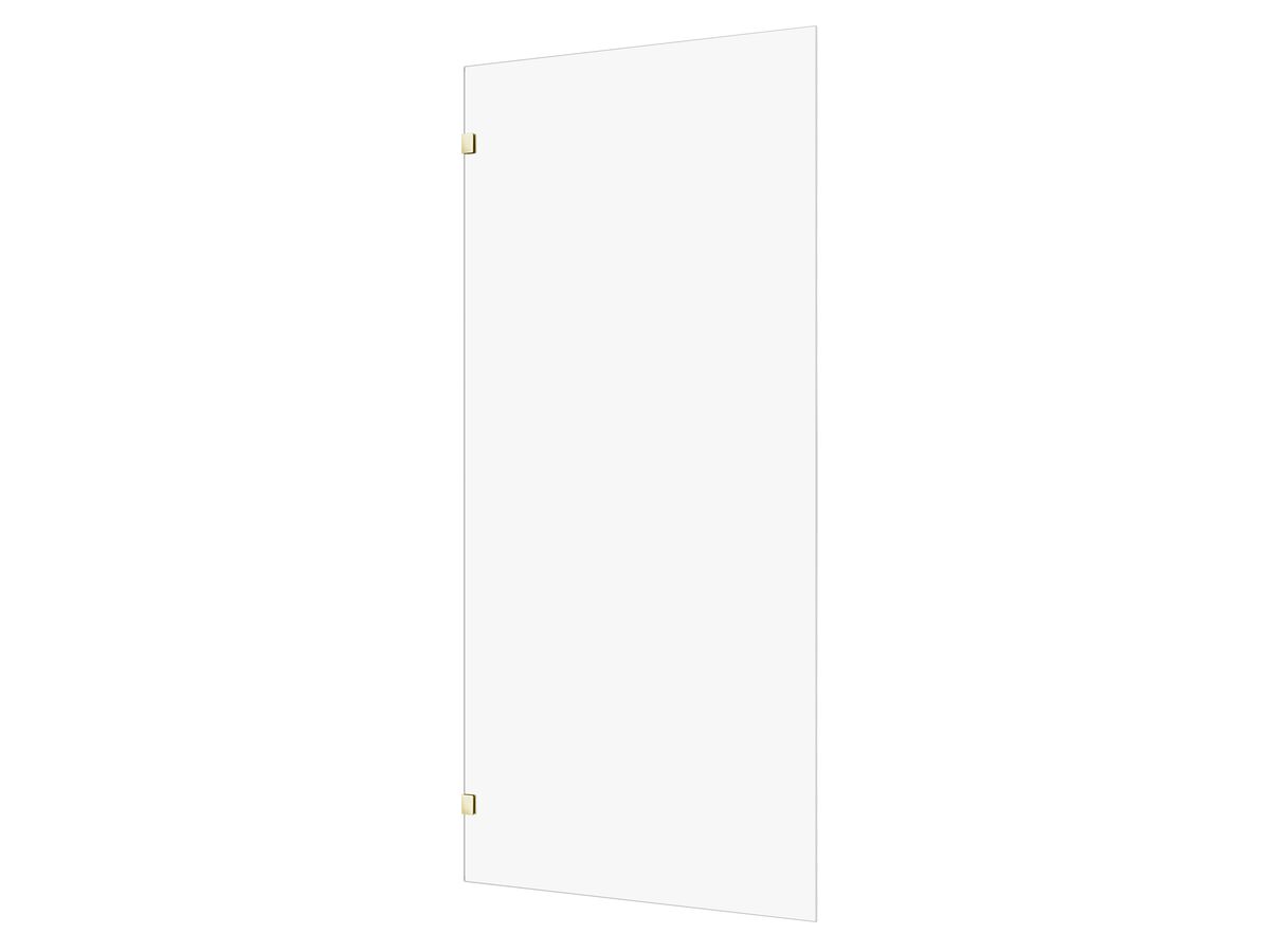 reece Kado Lux Frameless Rectangular Panel with Wall Clips Clear Glass 1000mm Brushed Brass