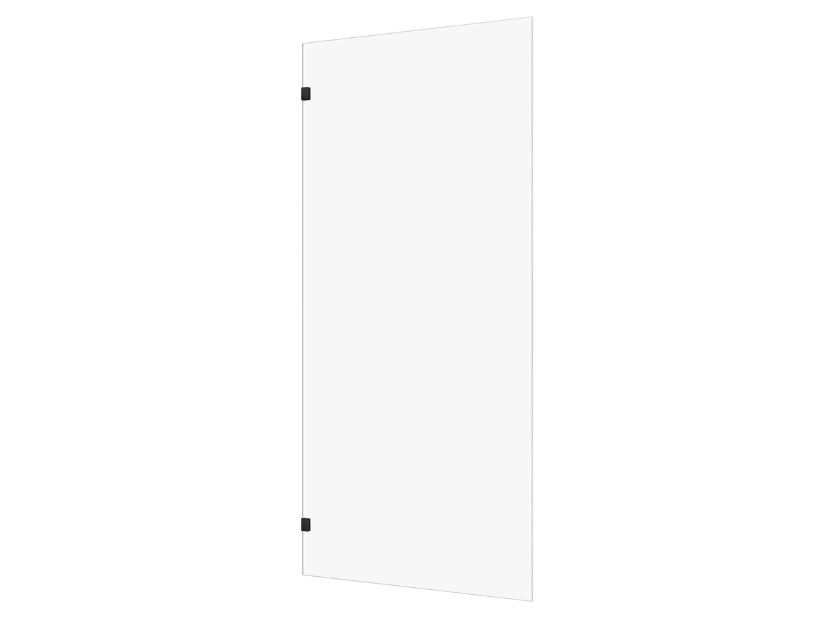 reece Kado Lux Frameless Rectangular Panel with Wall Clips Clear Glass 1000mm Matte Black
