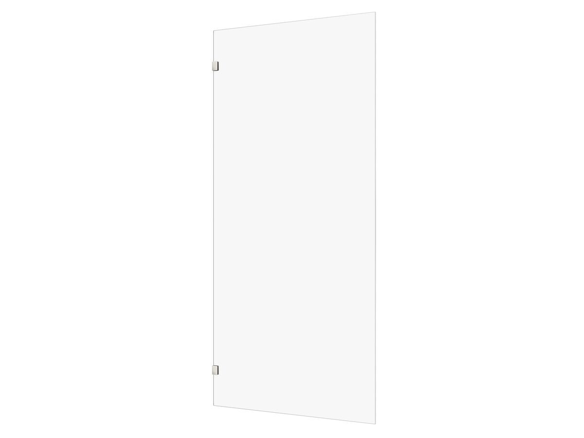 reece Kado Lux Frameless Rectangular Panel with Wall Clips Clear Glass 1000mm Brushed Nickel