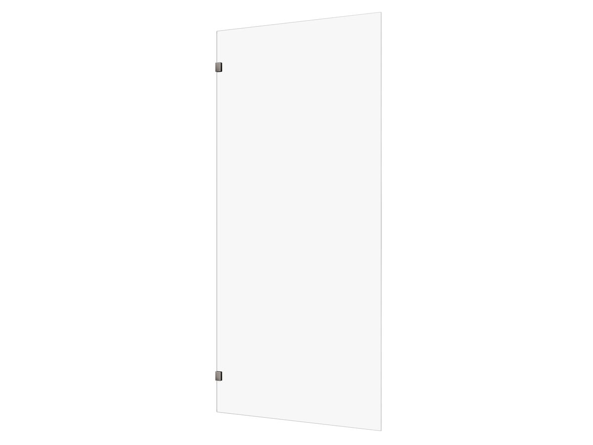 reece Kado Lux Frameless Rectangular Panel with Wall Clips Clear Glass 1000mm Brushed Gunmetal