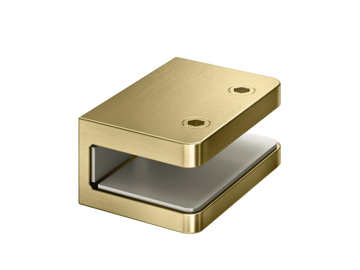 reece Kado Lux Frameless Shower Screen U Clip (1) Brushed Brass