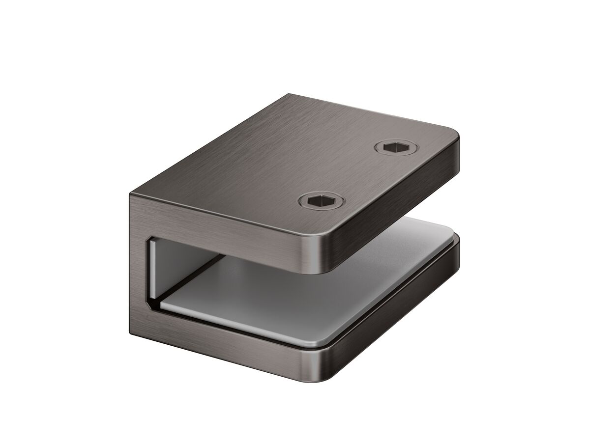 reece Kado Lux Frameless Shower Screen U Clip (1) Brushed Gunmetal
