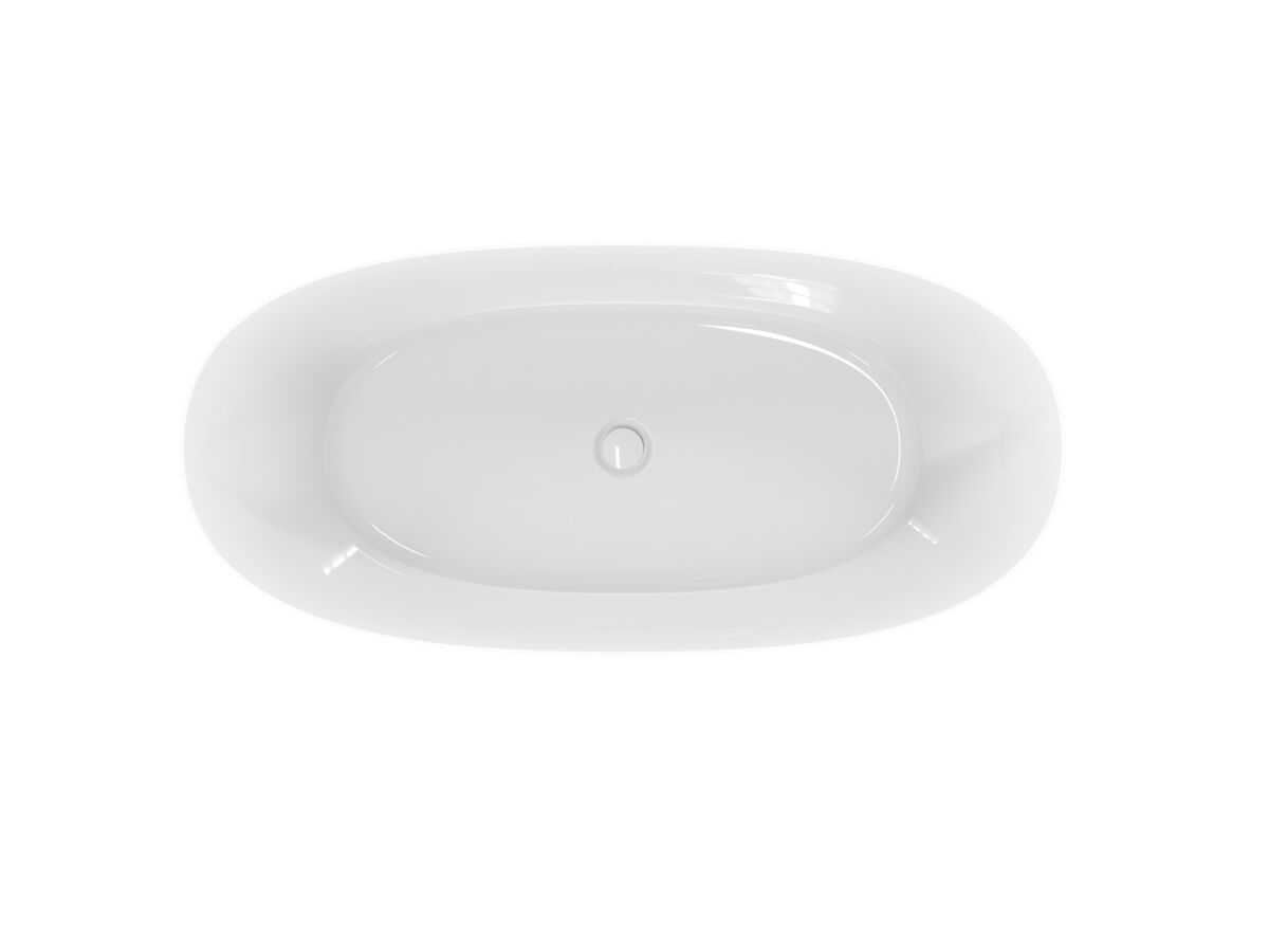 Reece Kado Lux Freestanding Bath 1500mm X 700mm X 580mm With Overflow Gloss White
