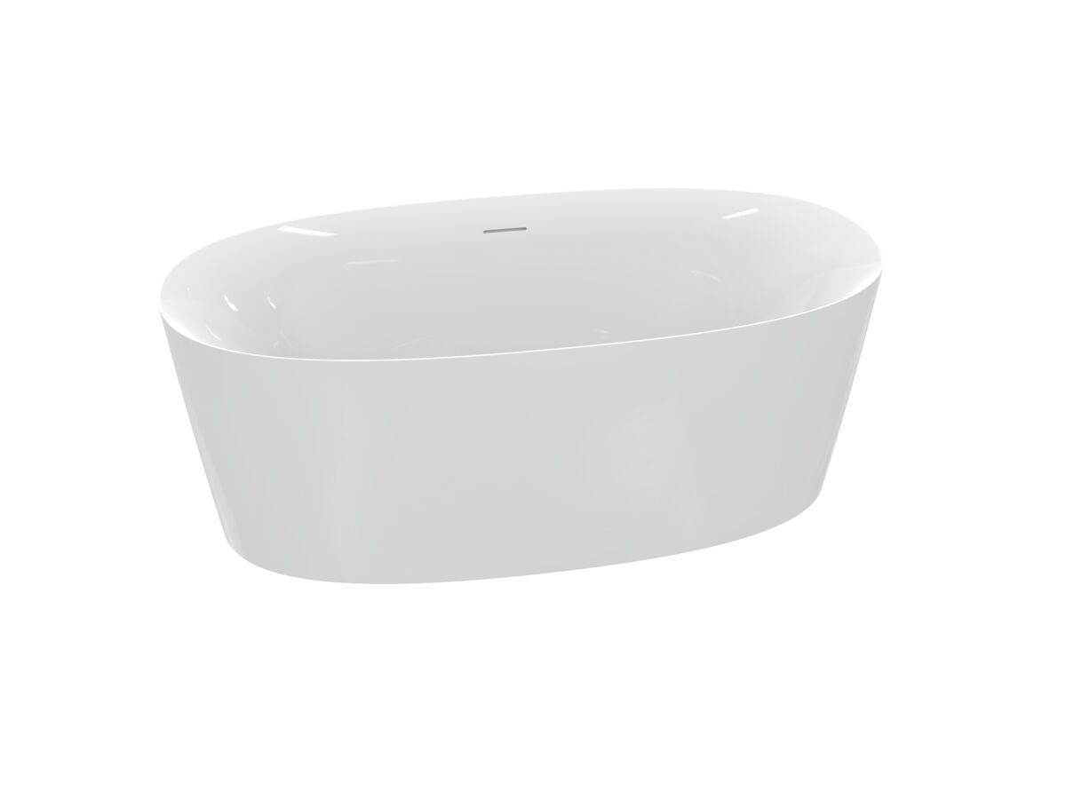 reece Kado Lux Freestanding Bath 1500mm x 700mm x 580mm with Overflow Gloss White