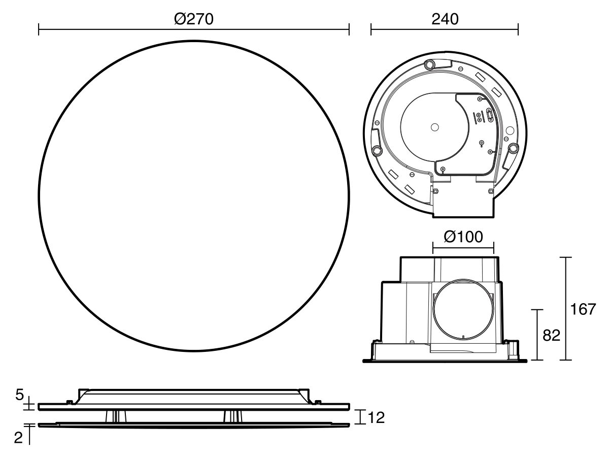 Reece Kado Lux HiFlow 200 Exhaust Fan Round Matte White