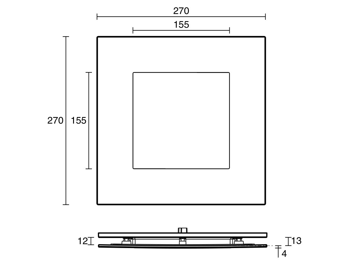Reece Kado Lux HiFlow 200 LED Fascia Only Square Matte White