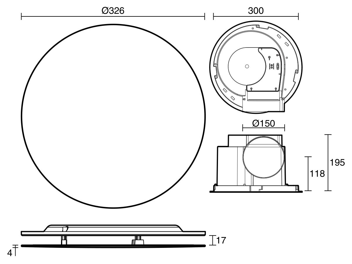 Reece Kado Lux HiFlow 250 Exhaust Fan Round Matte Black