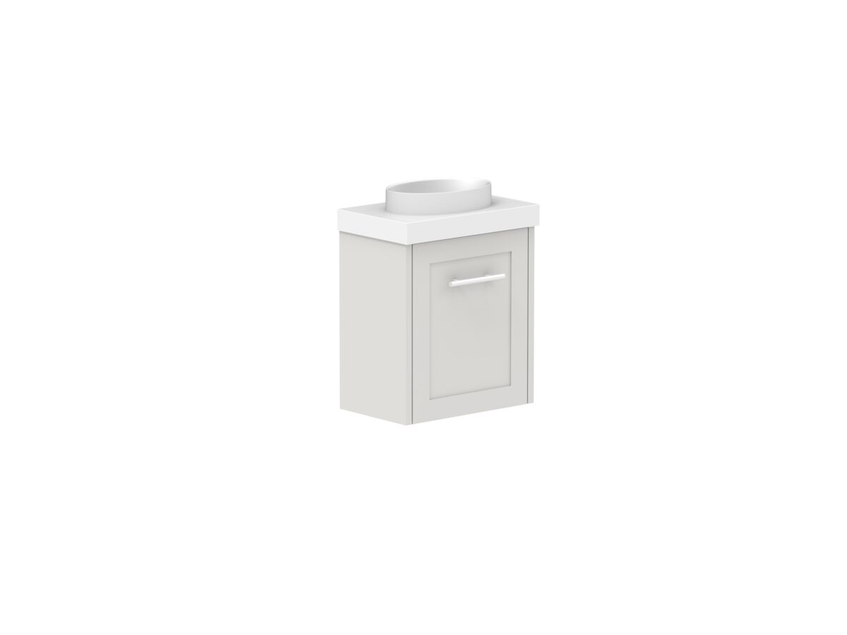 Reece Kado Lux Petite 400mm Wall Hung Vanity Centre Basin 50mm Cherry Pie Top (Basin Included)