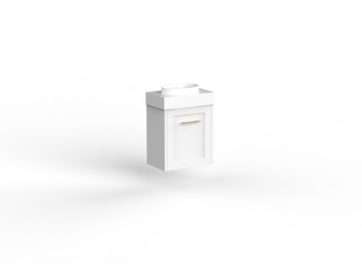Reece Kado Lux Petite 400mm Wall Hung Vanity Centre Basin 90mm Cherry Pie Top (Basin Included)