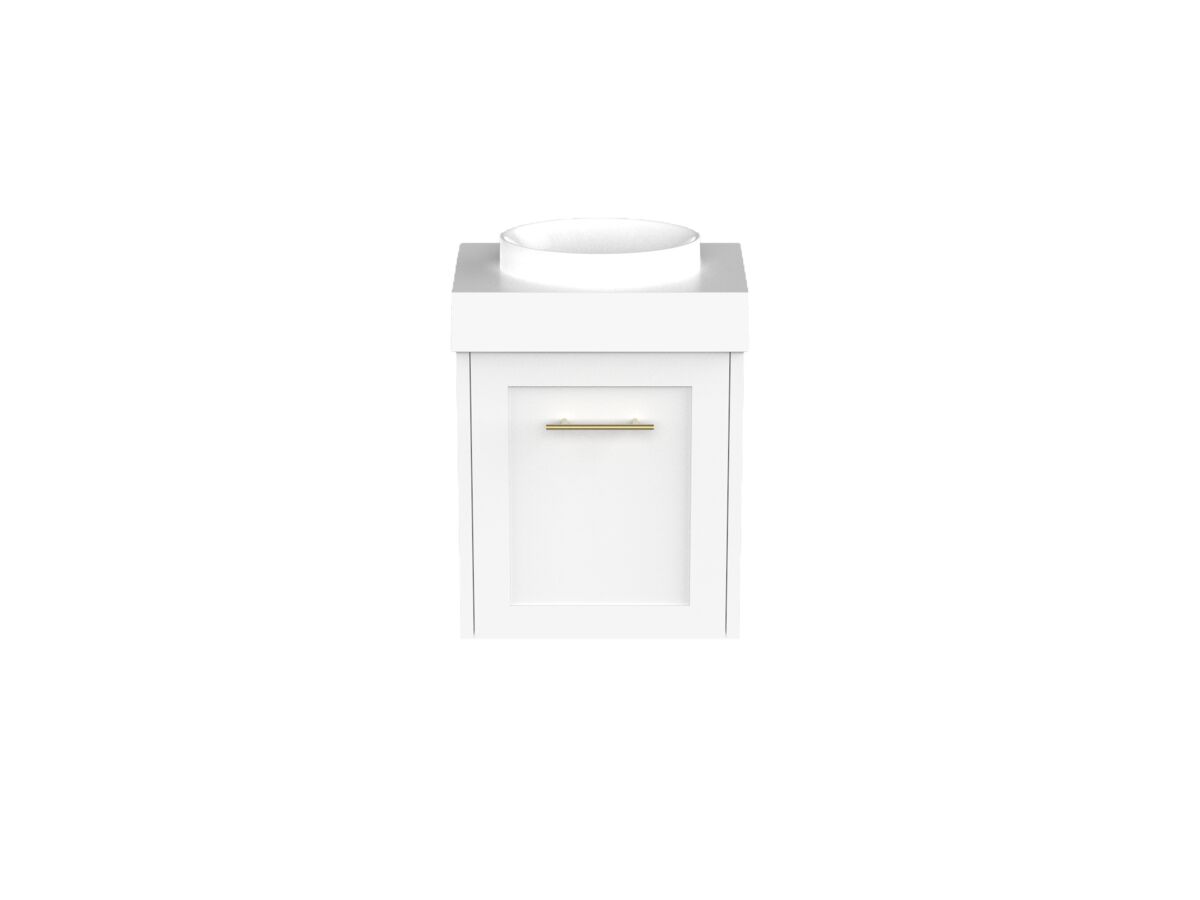 reece Kado Lux Petite 400mm Wall Hung Vanity Centre Basin 90mm Cherry Pie Top (Basin Included)