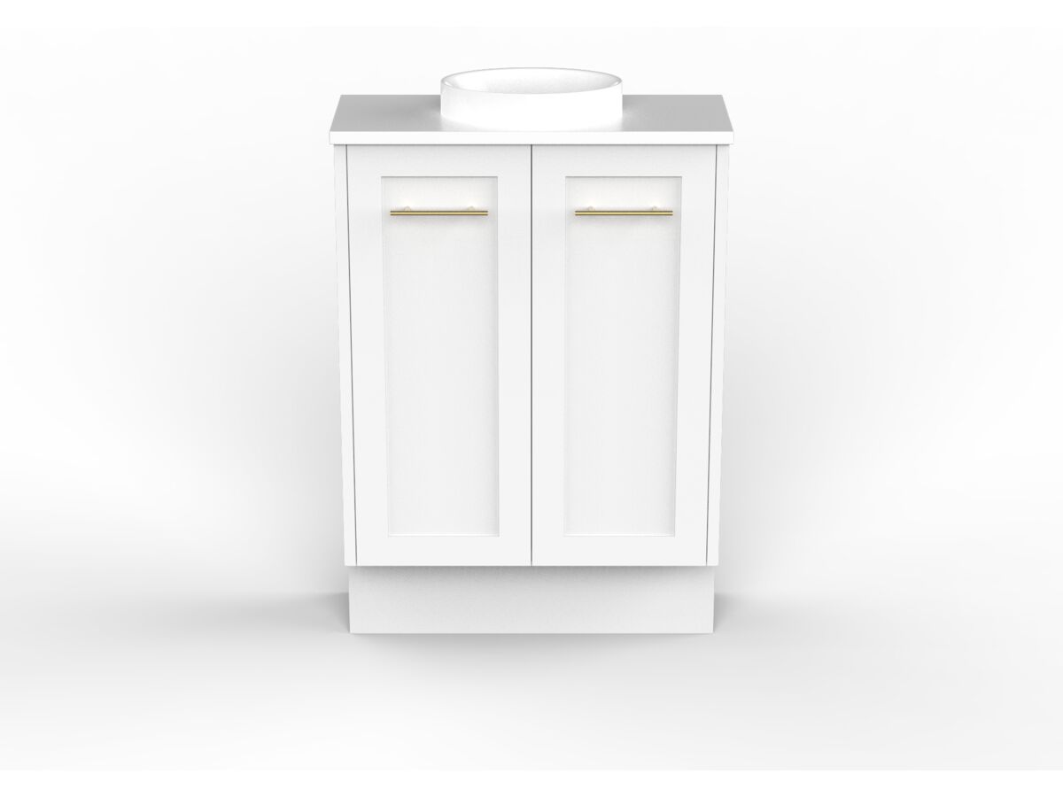 reece Kado Lux Petite 600mm Floor Mounted Vanity Centre Basin 20mm Cherry Pie Top (Basin Included)