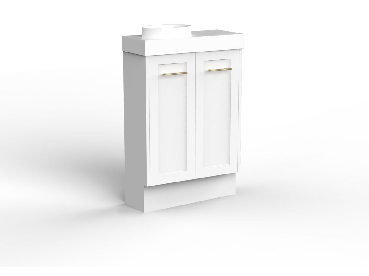 Reece Kado Lux Petite 600mm Floor Mounted Vanity Left Hand Basin 90mm Cherry Pie Top (Basin Included)
