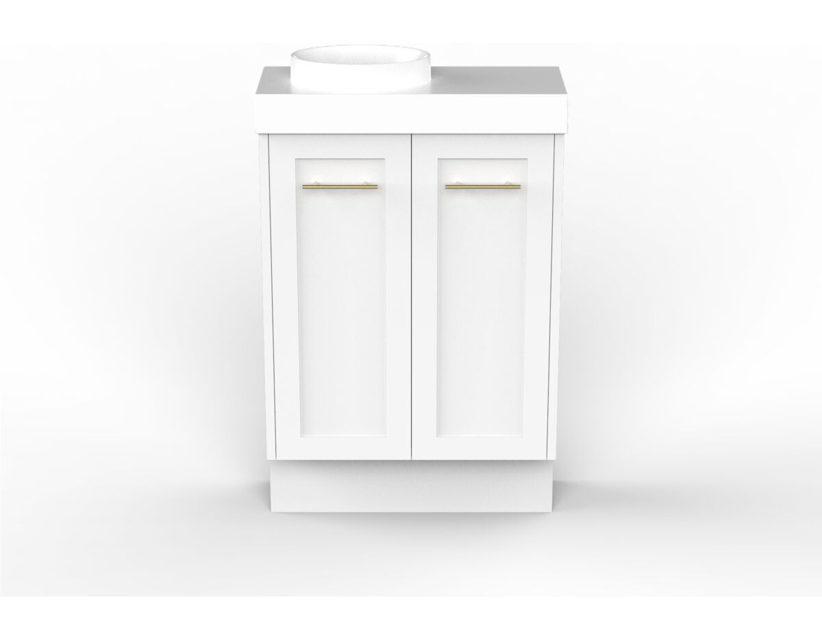 reece Kado Lux Petite 600mm Floor Mounted Vanity Left Hand Basin 90mm Cherry Pie Top (Basin Included)