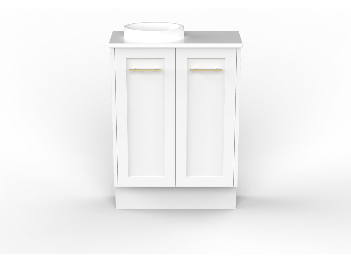 reece Kado Lux Petite 600mm Floor Mounted Vanity Left Hand Basin 20mm Cherry Pie Top (Basin Included)