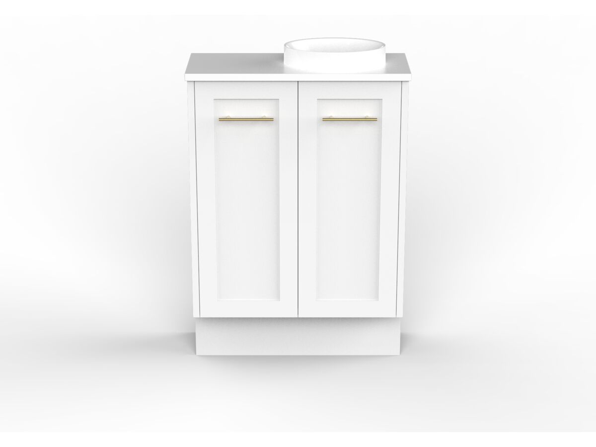 reece Kado Lux Petite 600mm Floor Mounted Vanity Right Hand Basin 20mm Cherry Pie Top (Basin Included)