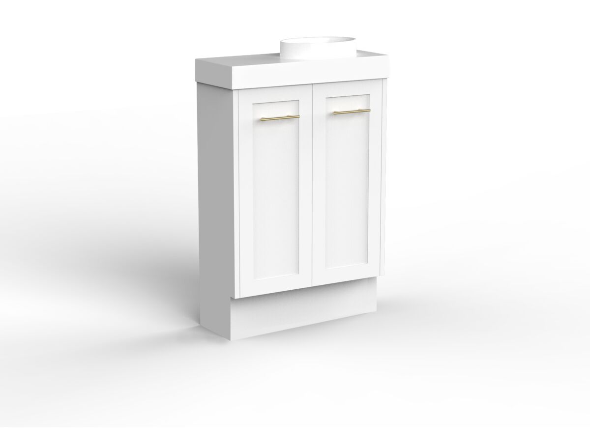 Reece Kado Lux Petite 600mm Floor Mounted Vanity Right Hand Basin 90mm Cherry Pie Top (Basin Included)