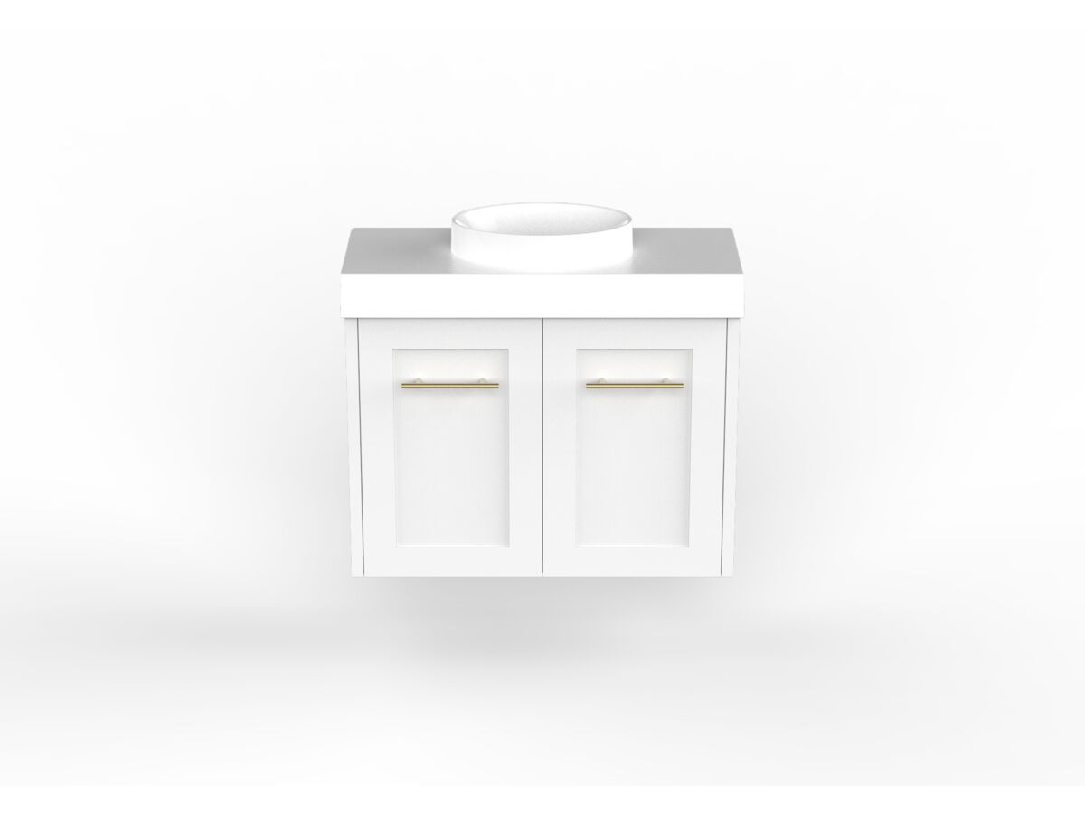 reece Kado Lux Petite 600mm Wall Hung Vanity Centre Basin 90mm Cherry Pie Top (Basin Included)