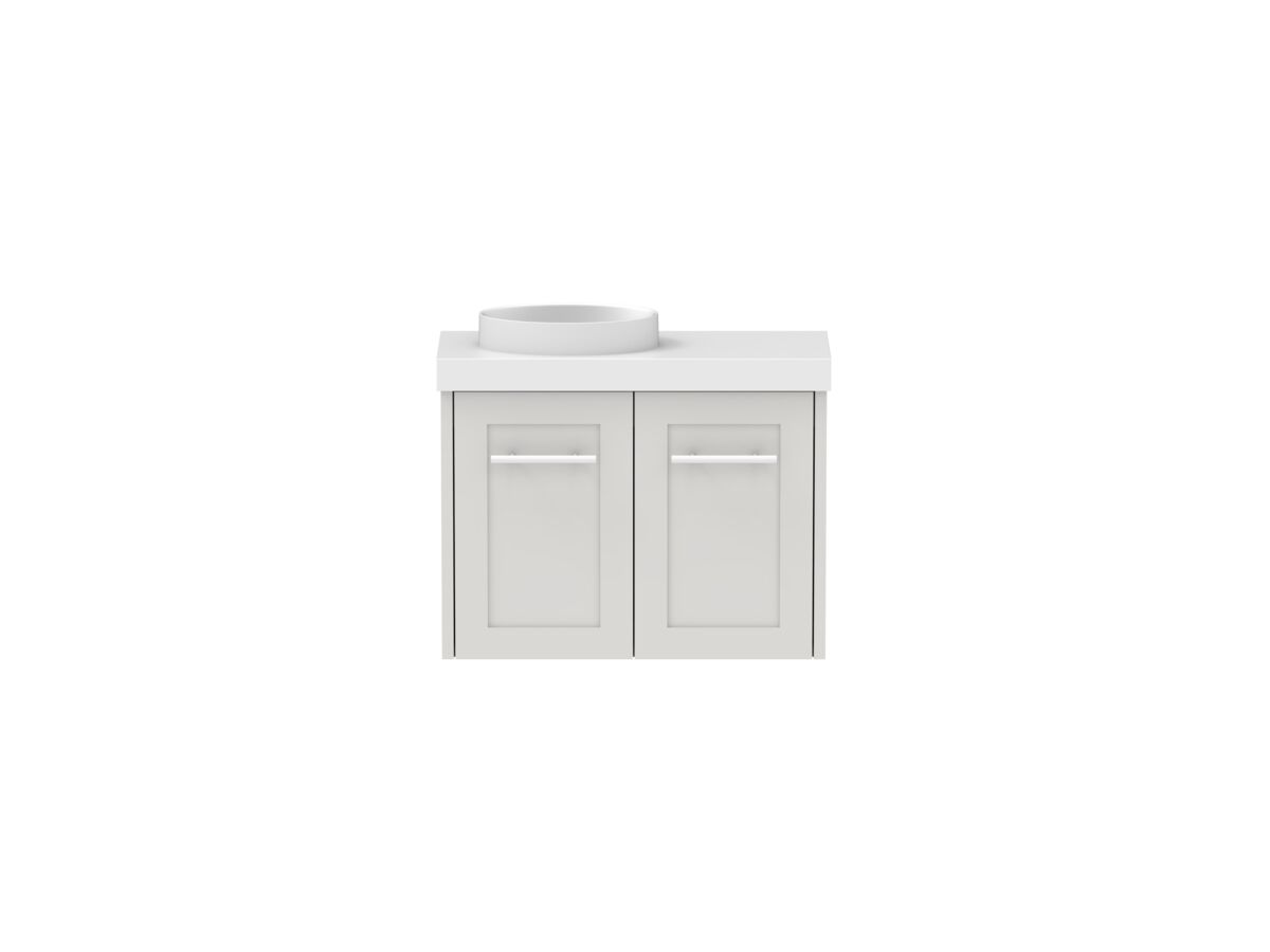 reece Kado Lux Petite 600mm Wall Hung Vanity Left Hand Basin 50mm Durasein Top (Basin Included)