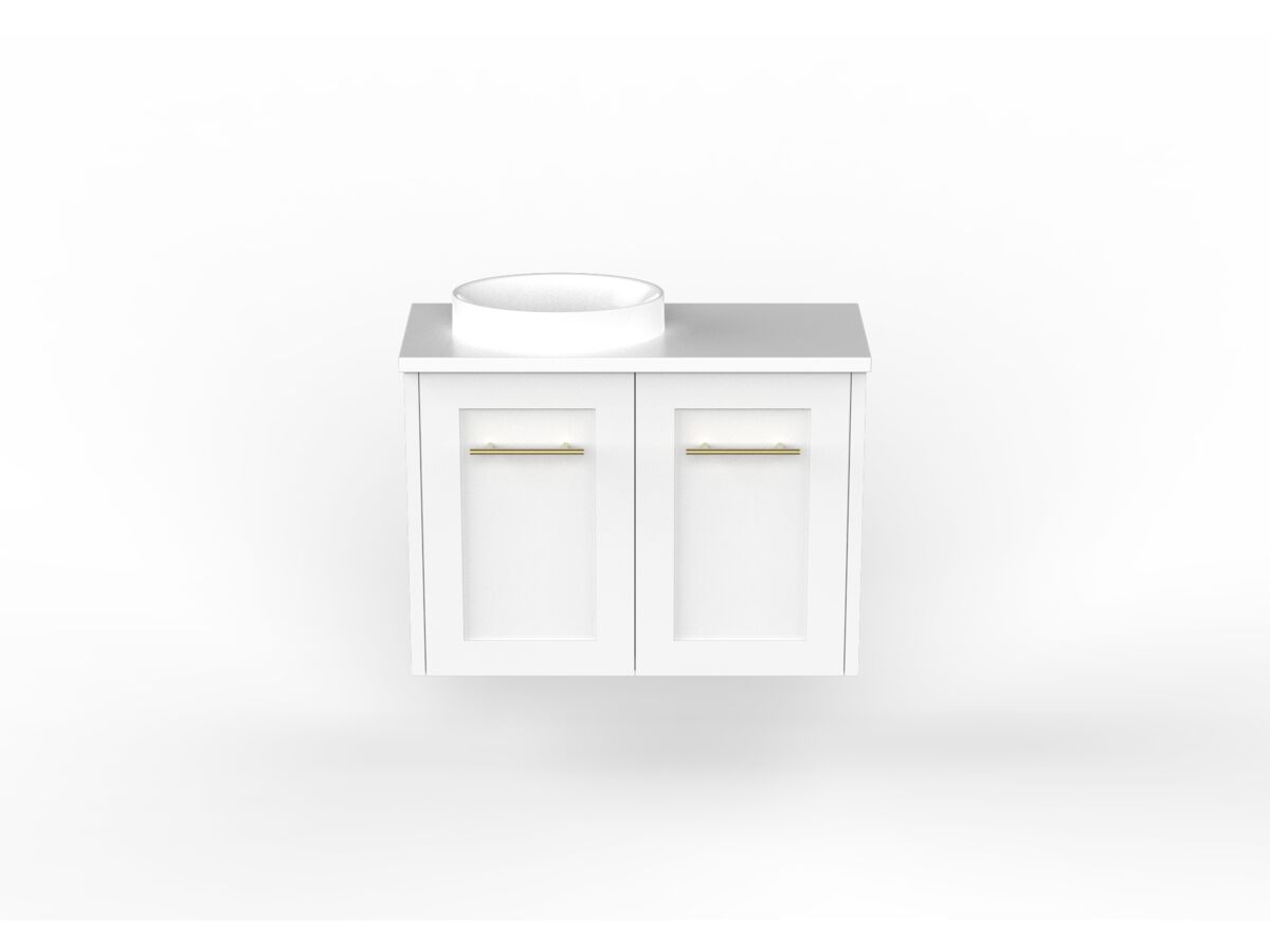reece Kado Lux Petite 600mm Wall Hung Vanity Left Hand Basin 20mm Cherry Pie Top (Basin Included)
