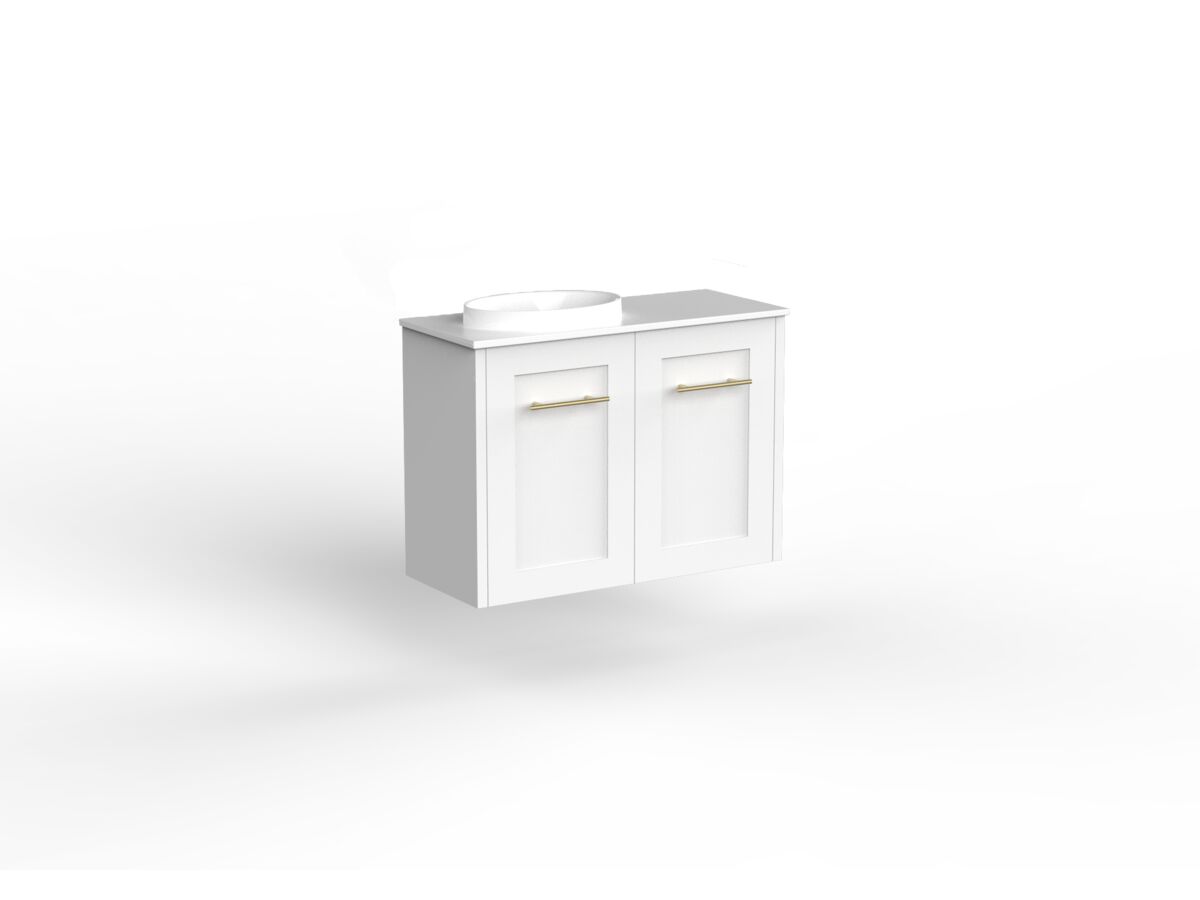 Reece Kado Lux Petite 600mm Wall Hung Vanity Left Hand Basin 20mm Cherry Pie Top (Basin Included)