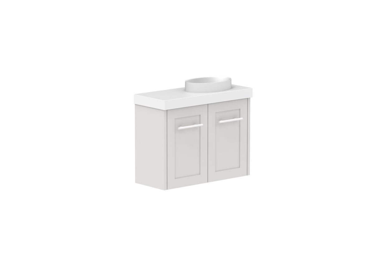 Reece Kado Lux Petite 600mm Wall Hung Vanity Right Hand Basin 50mm Durasein Top (Basin Included)