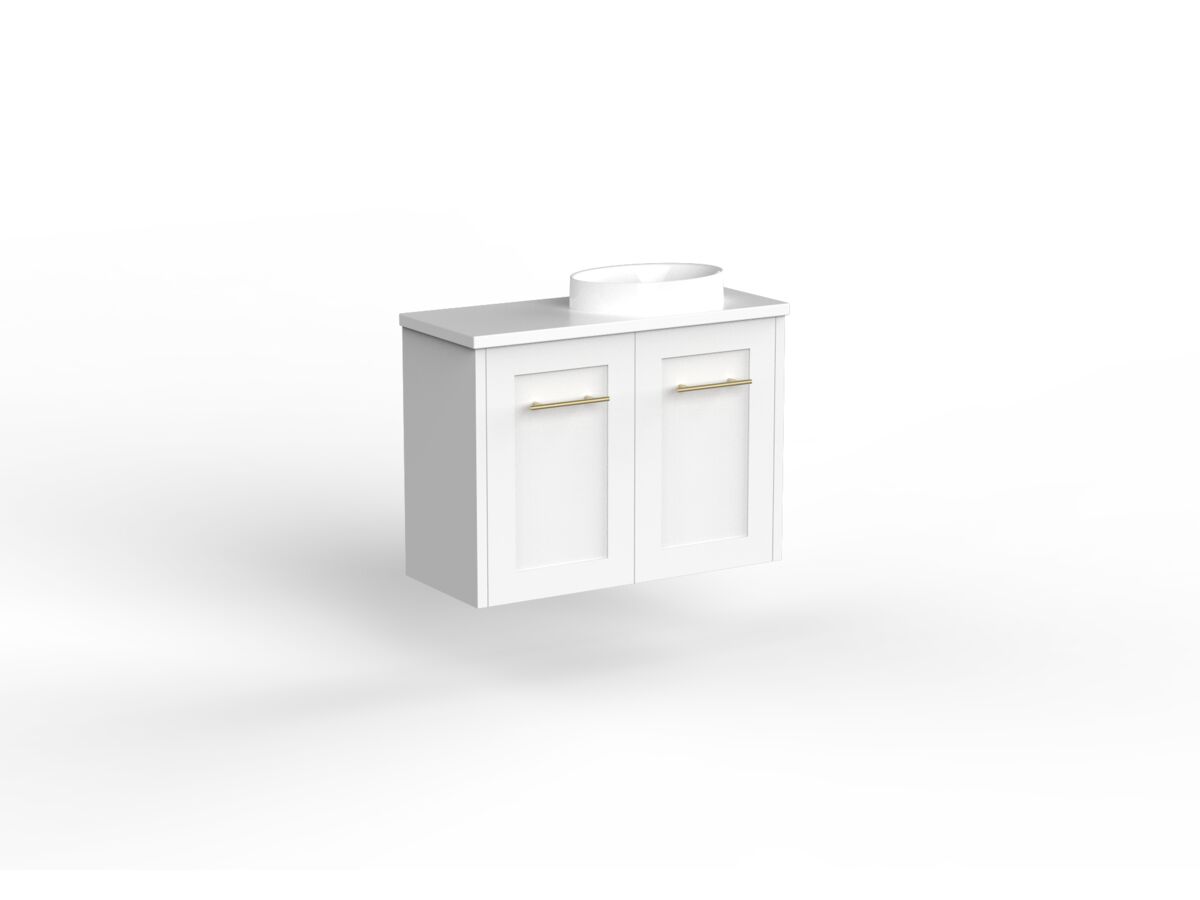 Reece Kado Lux Petite 600mm Wall Hung Vanity Right Hand Basin 20mm Cherry Pie Top (Basin Included)