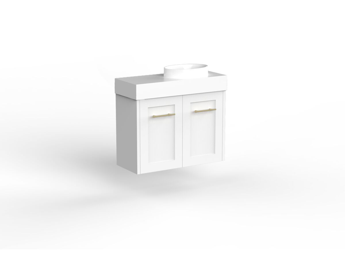 Reece Kado Lux Petite 600mm Wall Hung Vanity Right Hand Basin 90mm Cherry Pie Top (Basin Included)