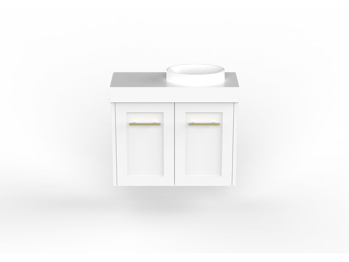 reece Kado Lux Petite 600mm Wall Hung Vanity Right Hand Basin 90mm Cherry Pie Top (Basin Included)