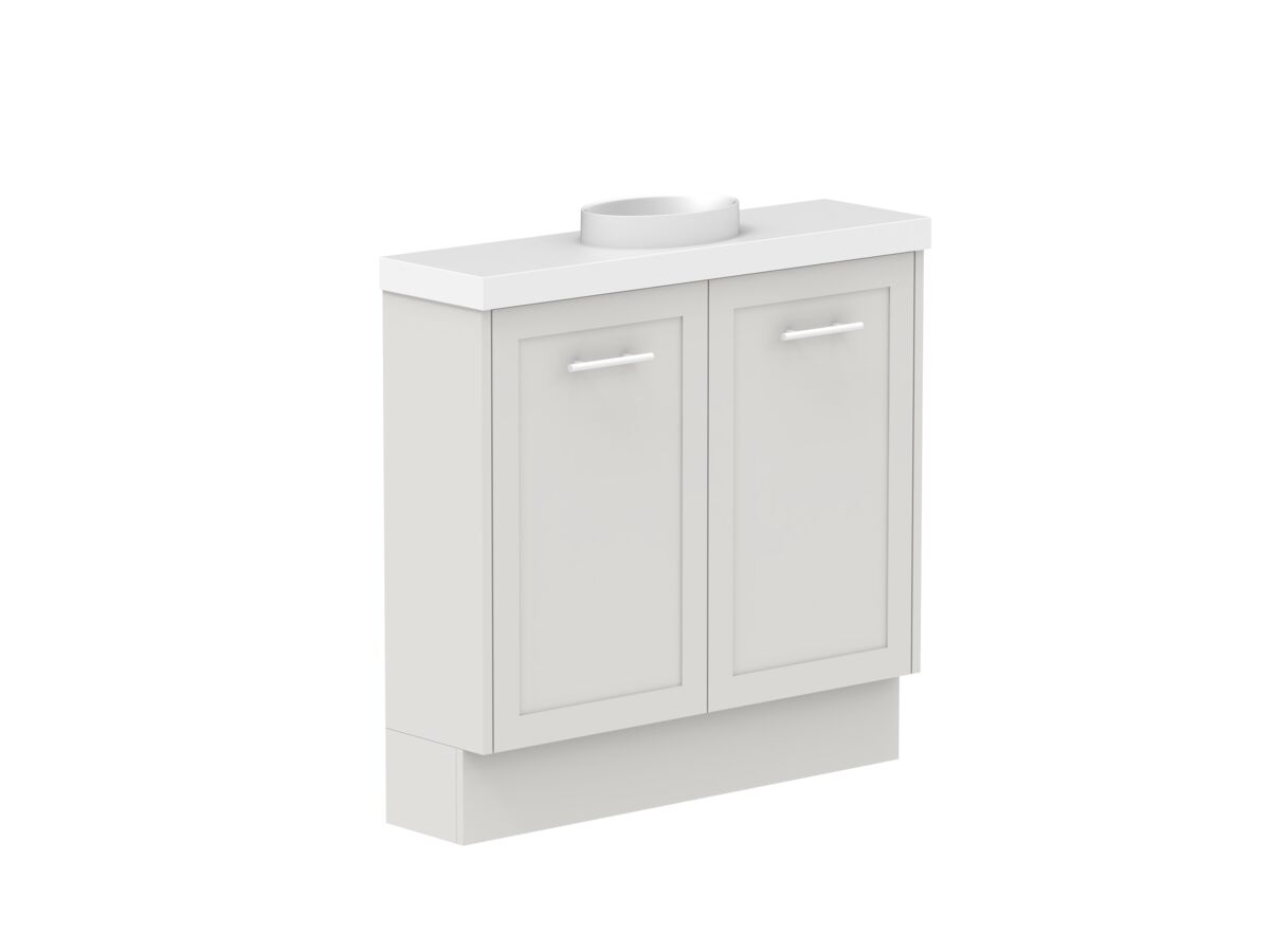 Reece Kado Lux Petite 900mm Floor Mounted Vanity Centre Basin 50mm Caesarstone Mineral Top (Basin Included)