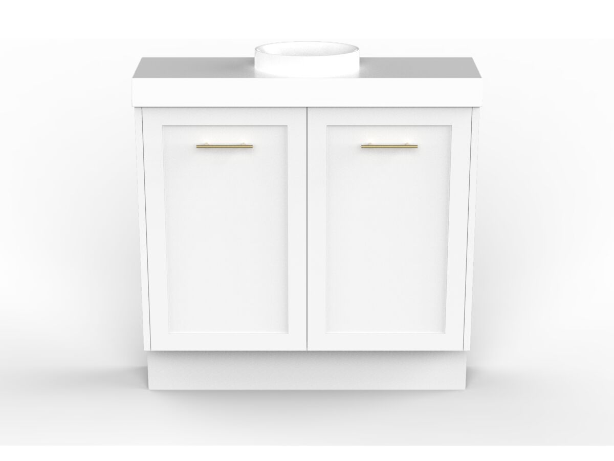 reece Kado Lux Petite 900mm Floor Mounted Vanity Centre Basin 90mm Cherry Pie Top (Basin Included)