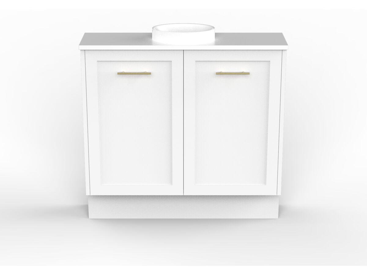 reece Kado Lux Petite 900mm Floor Mounted Vanity Centre Basin 20mm Cherry Pie Top (Basin Included)