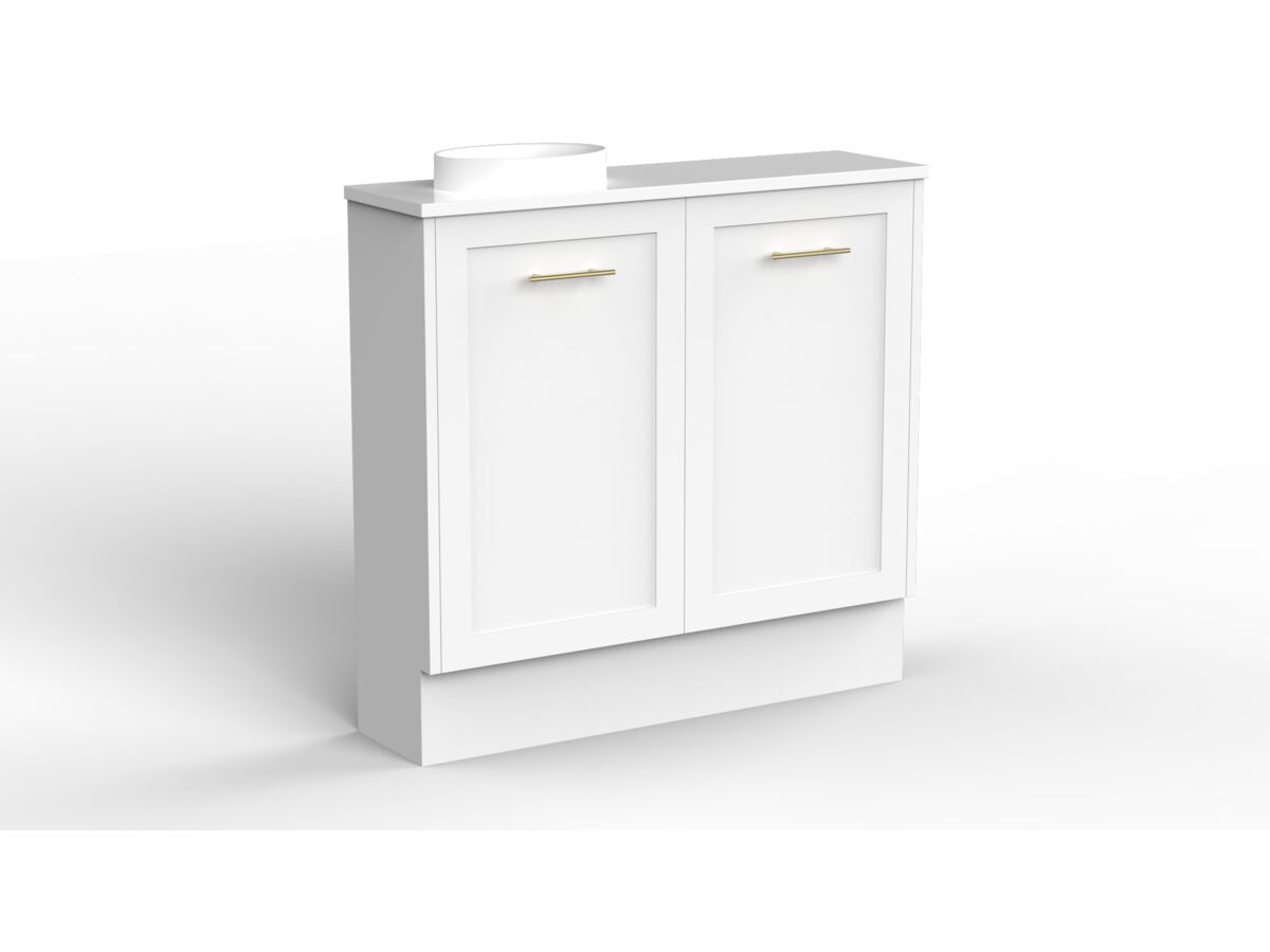 Reece Kado Lux Petite 900mm Floor Mounted Vanity Left Hand Basin 20mm Cherry Pie Top (Basin Included)