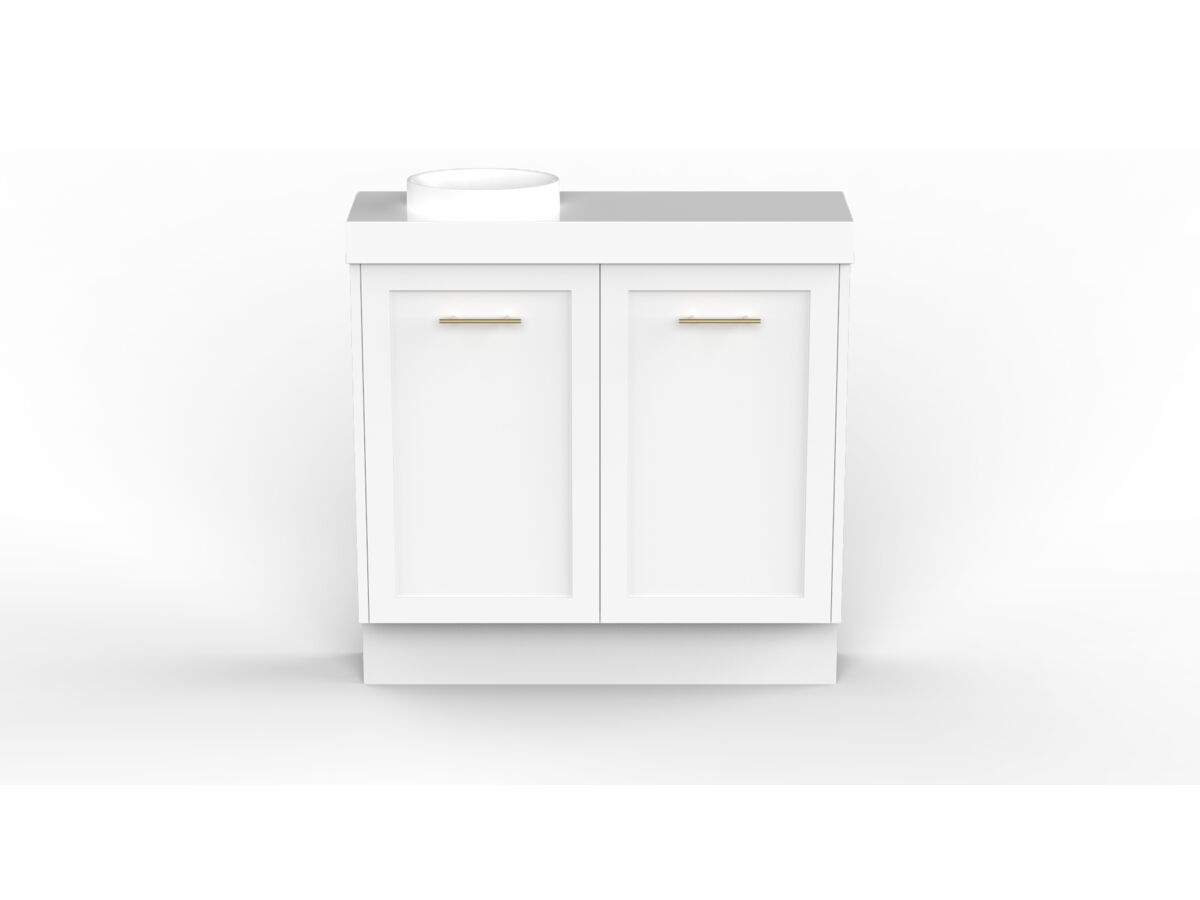 reece Kado Lux Petite 900mm Floor Mounted Vanity Left Hand Basin 90mm Cherry Pie Top (Basin Included)