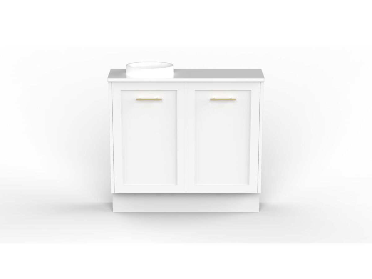 reece Kado Lux Petite 900mm Floor Mounted Vanity Left Hand Basin 20mm Cherry Pie Top (Basin Included)