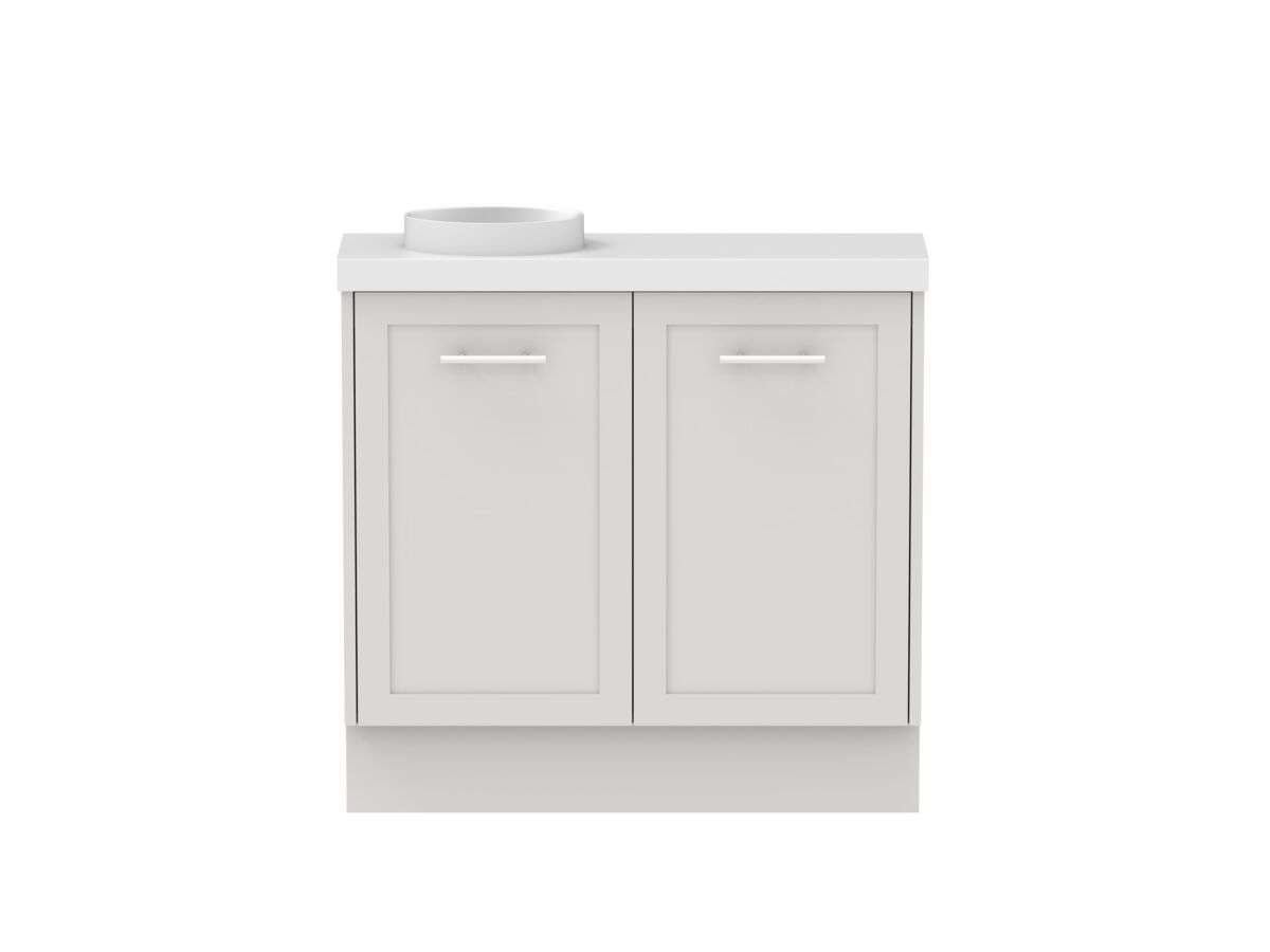 reece Kado Lux Petite 900mm Floor Mounted Vanity Left Hand Basin 50mm Cherry Pie Top (Basin Included)