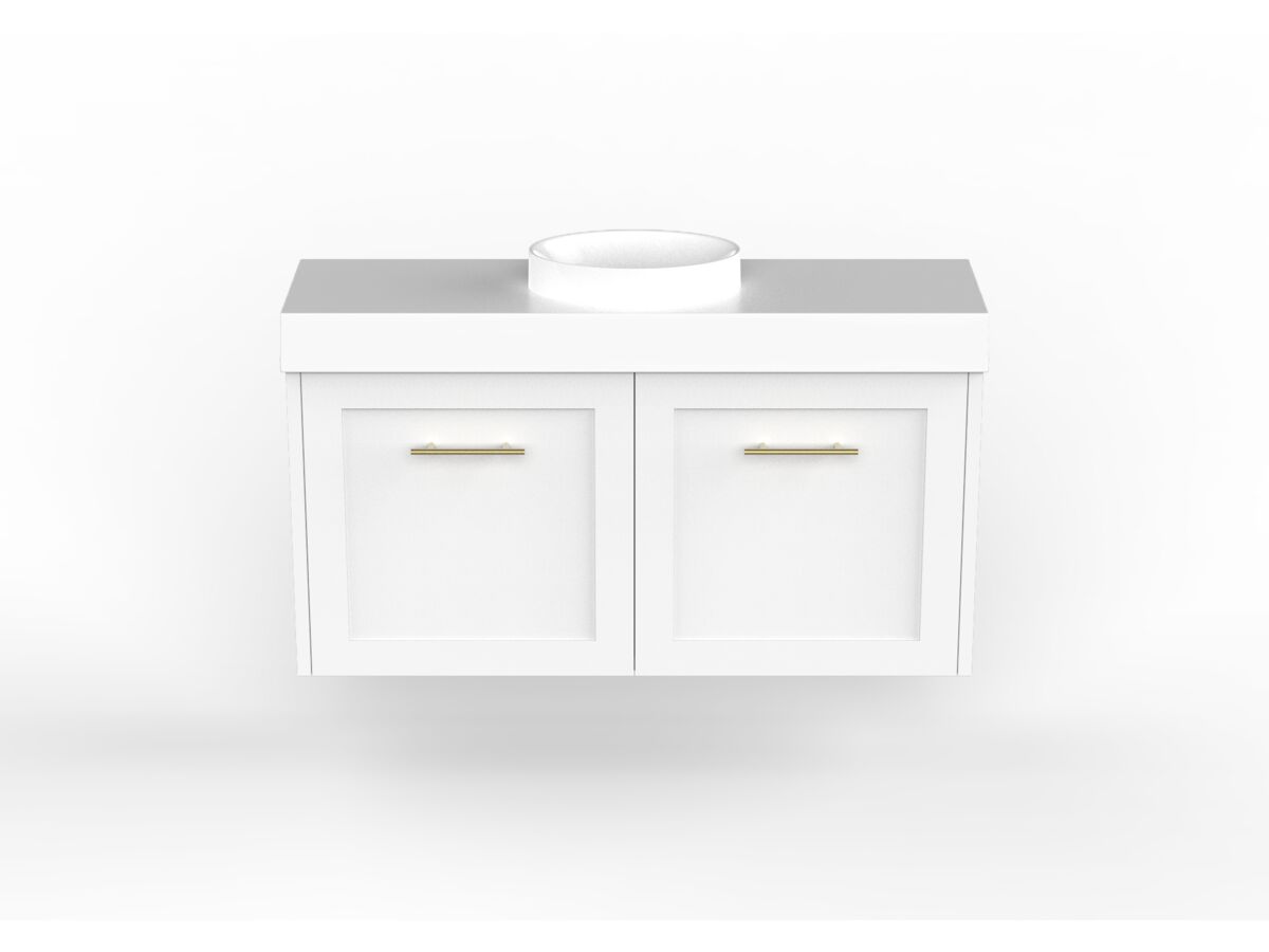 reece Kado Lux Petite 900mm Wall Hung Vanity Centre Basin 90mm Cherry Pie Top (Basin Included)
