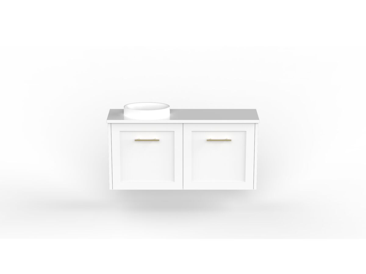 reece Kado Lux Petite 900mm Wall Hung Vanity Left Hand Basin 20mm Cherry Pie Top (Basin Included)
