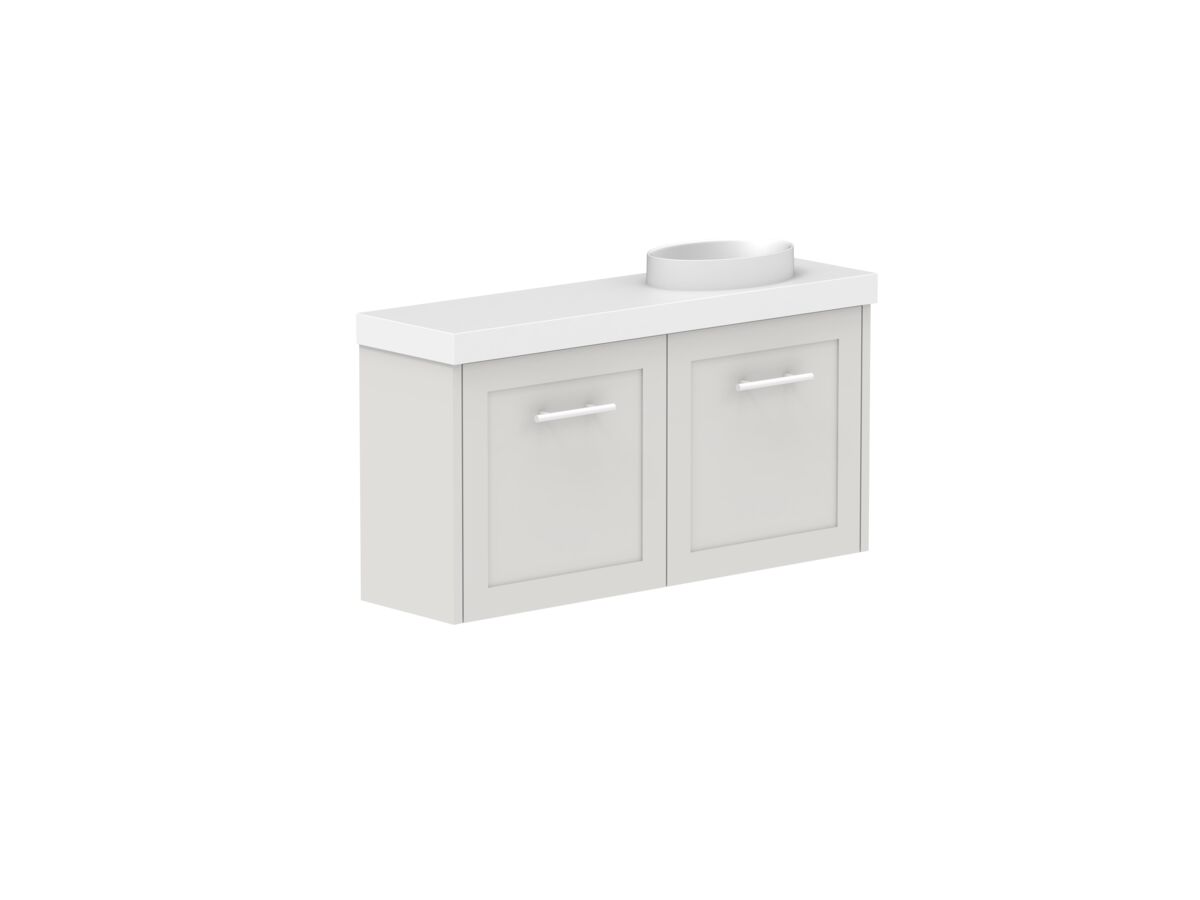 Reece Kado Lux Petite 900mm Wall Hung Vanity Right Hand Basin 50mm Durasein Top (Basin Included)